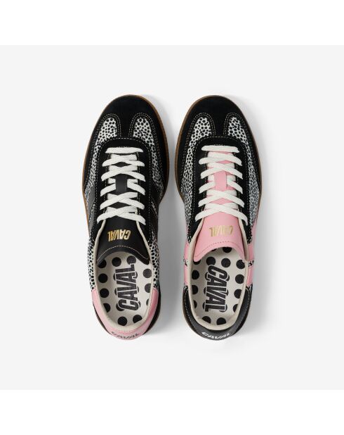 Baskets en cuir Polka Pop noir/rose