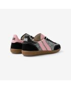 Baskets en cuir Polka Pop noir/rose