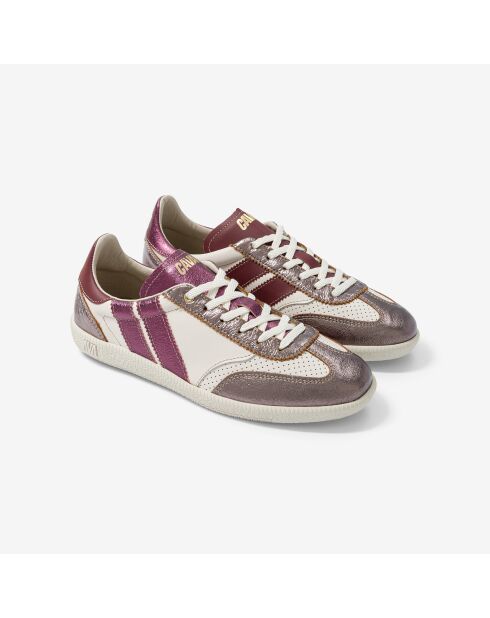 Baskets en cuir Festive Night blanc/violet