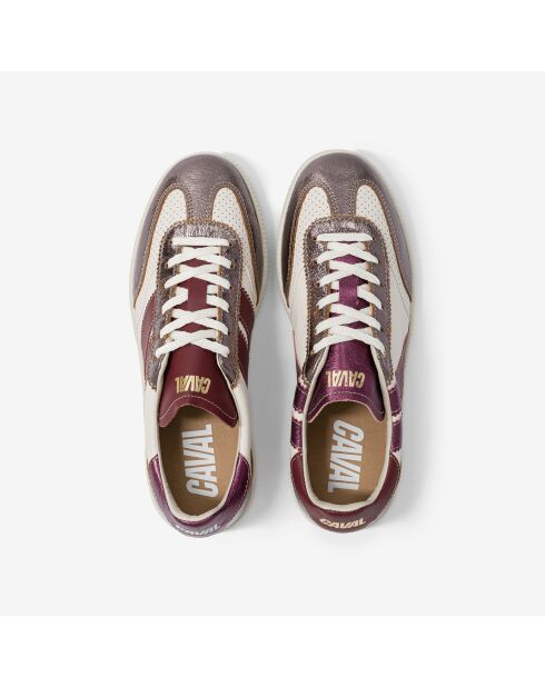 Baskets en cuir Festive Night blanc/violet
