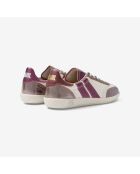 Baskets en cuir Festive Night blanc/violet