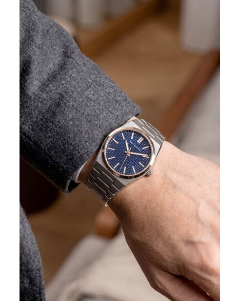 Montre homme analogique en acier inoxydable Elvaris argentée