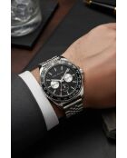Ashren zilverkleurig analoog herenhorloge van roestvrij staal