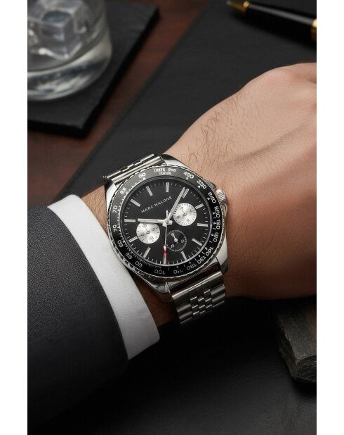 Montre homme analogique en acier inoxydable Ashren argentée