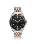 Montre homme analogique en acier inoxydable Amara argentée / rose