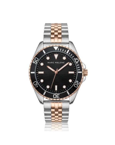 Montre homme analogique en acier inoxydable Amara argentée / rose
