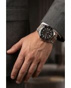 Montre homme analogique en acier inoxydable Amara argentée / rose