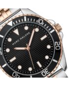 Montre homme analogique en acier inoxydable Amara argentée / rose
