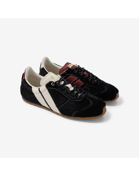 Baskets en cuir Brown Pony noir/violet