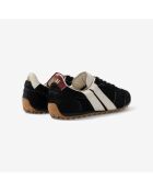 Baskets en cuir Brown Pony noir/violet