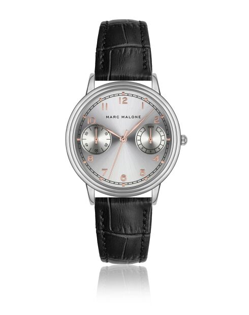 Montre homme analogique en cuir Valenr noire
