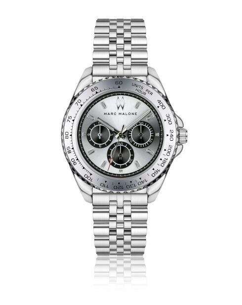 Montre homme analogique en acier inoxydable Falcon argentée
