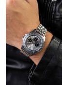 Montre homme analogique en acier inoxydable Falcon argentée