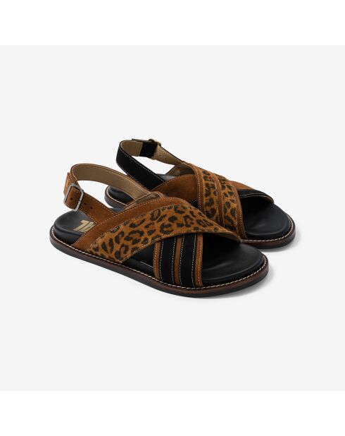 Sandales en cuir Leo Palermo beige/marron