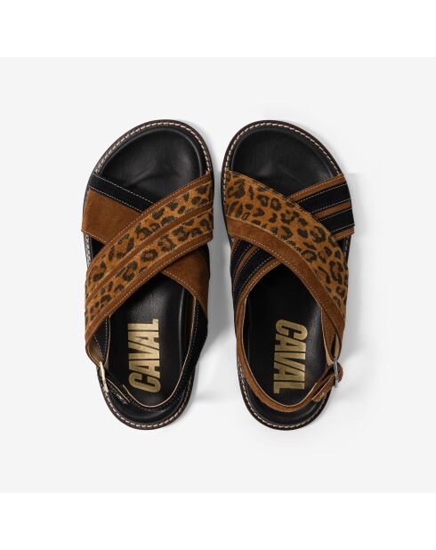 Sandales en cuir Leo Palermo beige/marron
