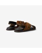 Sandales en cuir Leo Palermo beige/marron