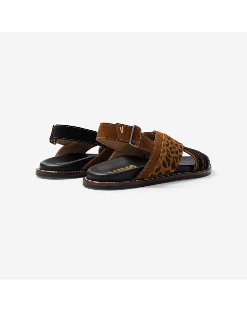 Sandales en cuir Leo Palermo beige/marron