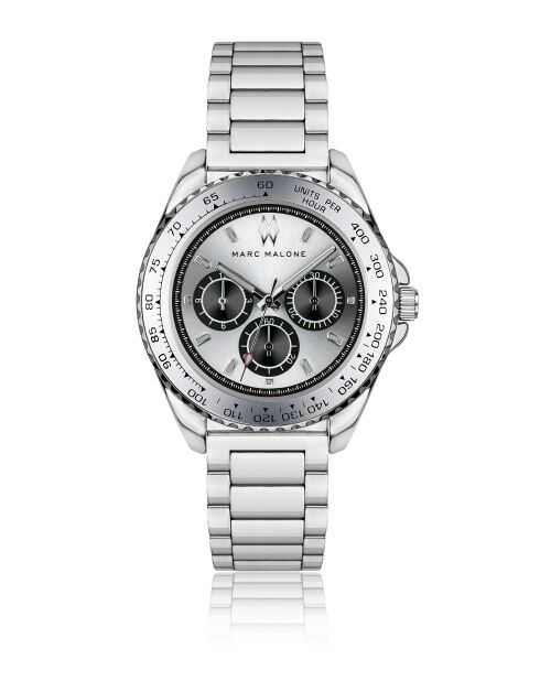 Montre homme analogique en acier inoxydable Prime argentée