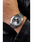Montre homme analogique en acier inoxydable Prime argentée