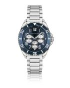 Montre homme analogique en acier inoxydable Chronomaster argentée