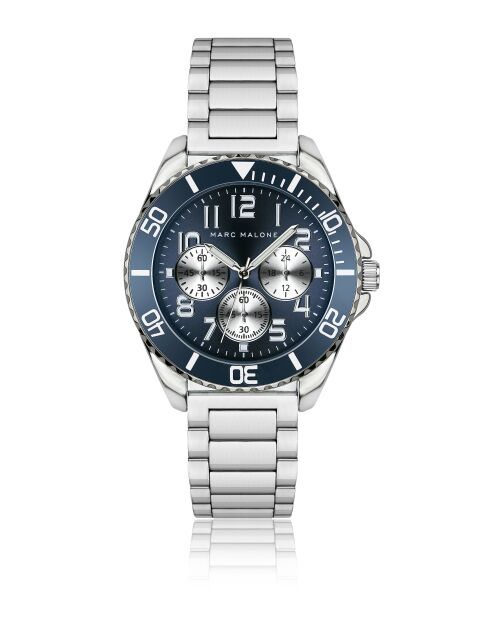 Montre homme analogique en acier inoxydable Chronomaster argentée