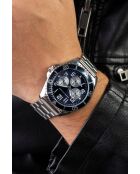Montre homme analogique en acier inoxydable Chronomaster argentée