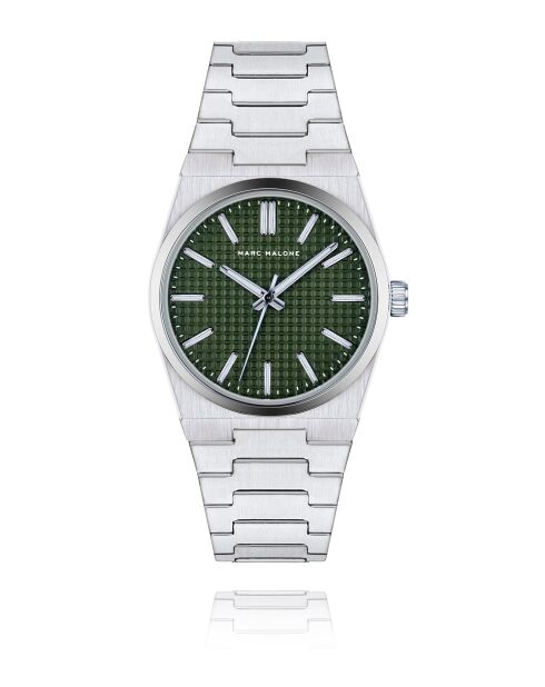 Montre homme analogique en acier inoxydable Aevora argentée