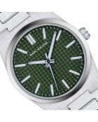 Montre homme analogique en acier inoxydable Aevora argentée