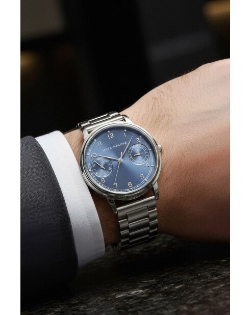 Montre homme analogique en acier inoxydable Sever argentée