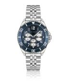 Montre homme analogique en acier inoxydable Chronomaster argentée