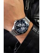 Montre homme analogique en acier inoxydable Chronomaster argentée