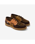 Chaussures bateau en cuir Leo Santo marron