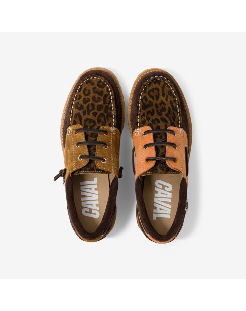 Chaussures bateau en cuir Leo Santo marron