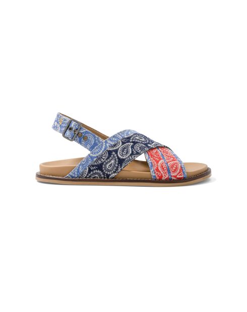 Sandales en cuir Rebel Road bleu/rouge