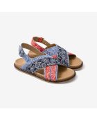 Sandales en cuir Rebel Road bleu/rouge