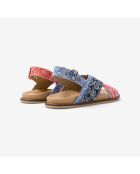 Sandales en cuir Rebel Road bleu/rouge