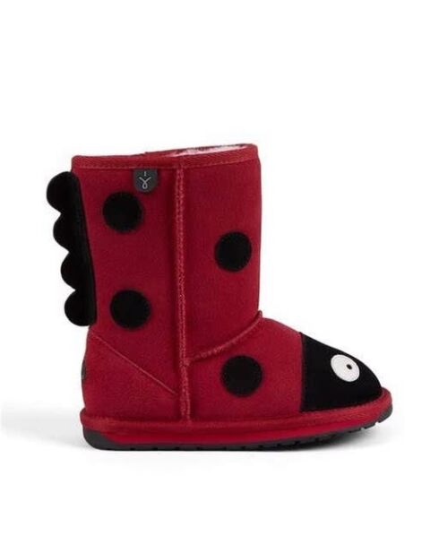 Bottes enfant en daim Ladybird rouges