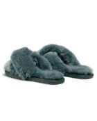 Chaussons en laine mérinos Mayberry Frost bleu canard