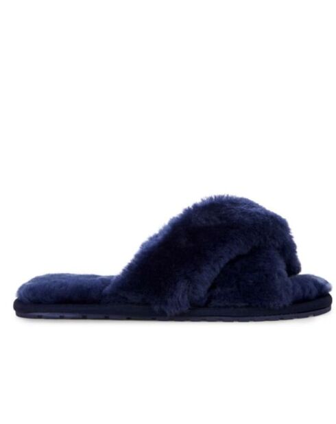 Chaussons en laine mérinos Mayberry bleu nuit