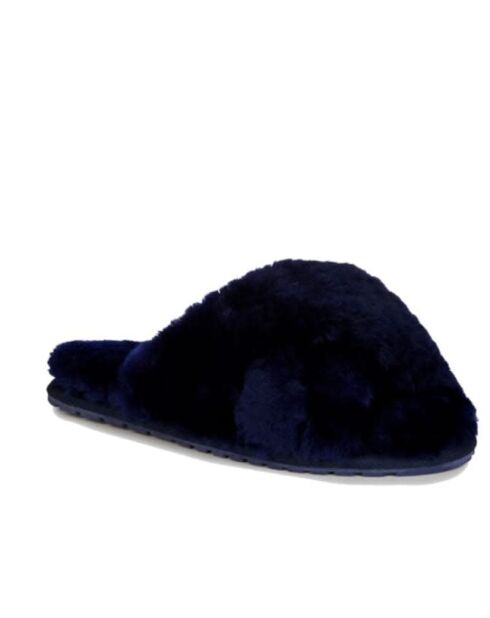 Chaussons en laine mérinos Mayberry bleu nuit