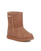 Bottes enfant en daim Brumby Lo camel