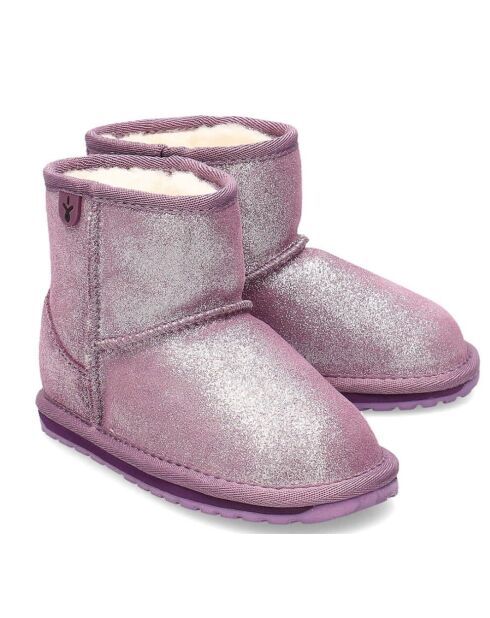 Bottines enfant en daim Wallaby Mini violettes