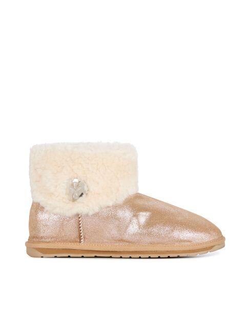 Chaussons en daim Fireside sable