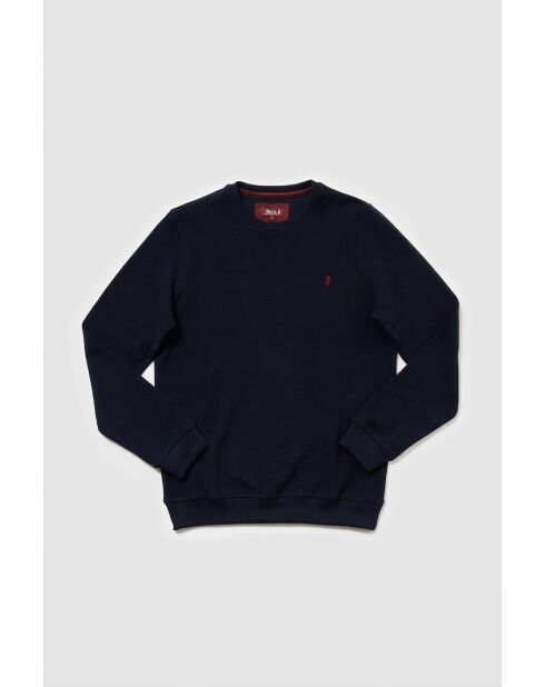 Felpa girocollo Romain blu navy in caldo cotone