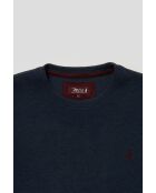 Baptiste Denimblaues warmes Baumwoll-Sweatshirt mit Rundhalsausschnitt