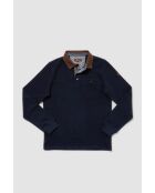Polo manches longues chaud en coton François bleu marine