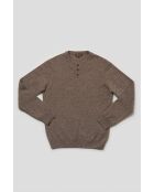 Pull col tunisien en laine Christophe beige