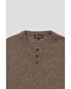 Pull col tunisien en laine Christophe beige
