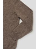 Pull col tunisien en laine Christophe beige