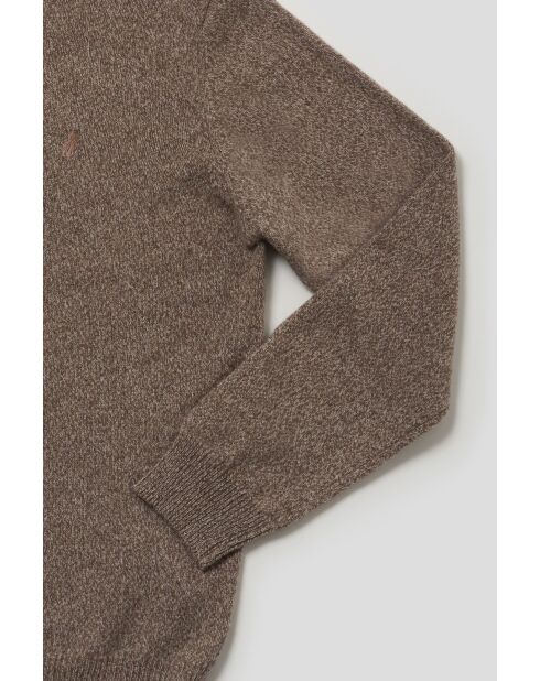 Pull col tunisien en laine Christophe beige